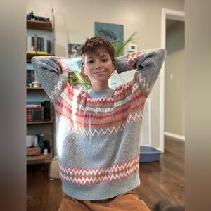 Altard State Aztec Blue, Red, and Rust Sweater